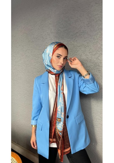 Miorel Scarfs Premium Kalite Lv Desen Vual İpek Şal Yeni Sezon Silk Scarfs Shawl Hijab Fular Bakır Kahverengi