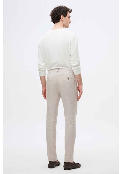 D's Damat Ds Damat Slim Fit Bej Düz %100 Keten Jogger Pantolon 4hc03s2063230 Bej