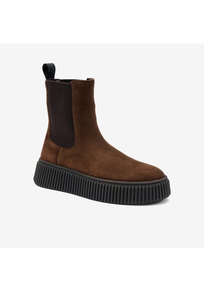 Cacao Dark Brown Bot Kadın 40c5 Frau Waxy Chelsea Boot With Platform Acı Kahverengi