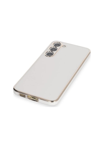 Bezos Samsung Galaxy S23 Kılıf Volet Silikon - Beyaz Bzs01