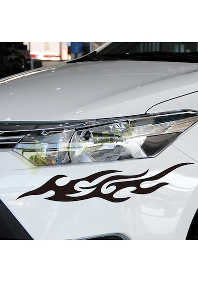 Araba Yan Ayna Motosiklet Alev Oto Sticker Etiket Yapıştırma 2 Ad