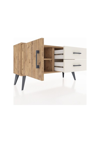 Arges Şifonyer Tek Raflı 2 Çekmeceli Tek Kapaklı 88x30x48 Çam-çam/aytaşı Çam/aytaşı