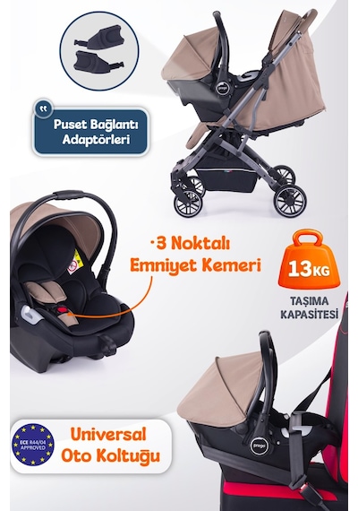 Prego Lotus Pro Kabin Boy Travel Bebek Arabası -tek Elle Katlanır-hafif -uv Tenteli -yağmurluk-örtü-kılıf