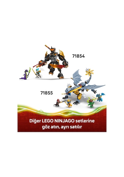LEGO® NINJAGO® Cole’un Görev Robotu ve Ejderha Zane 71854 - 7 Yaş ve Üzeri Çocuklar için 3 Minifigür İçeren Yapım Seti (364 Parça)