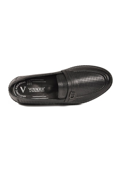 Voyager Siyah Geniş Kalıp Hakiki Deri Hafızalı Rahat Taban Kadın Casual Ayakkabı Loafer Z142 Z
