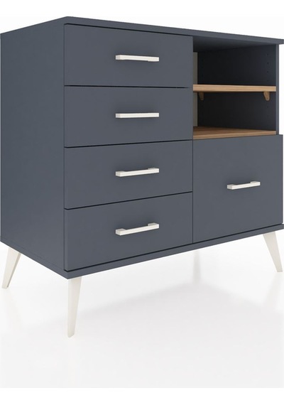 Hyperion Şifonyer 2 Raflı 5 Çekmeceli 88x44x80 Antrasit-çam/antrasit Çam/antrasit Hyperion Şifonyer 2 Raflı 5 Çekmeceli 88x44x80 Antrasit-çam/antrasit Çam/antrasit