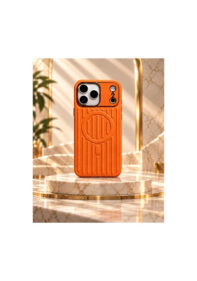 İphone 17 Pro Max Magsafe Uyumlu Premium Deri Dokulu Kılıf Sunset Orange - 935682214 Sunset Orange