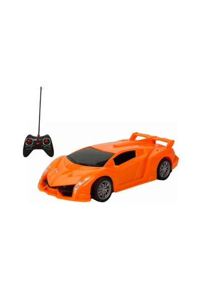 1:18 Şarjlı Uzaktan Kumandalı Spor Araba - Full Fonksiyon Usb Kablolu Oyuncak Araba 20 Cm Turuncu