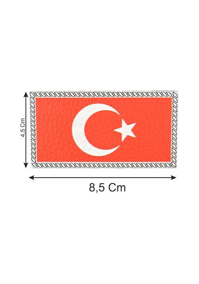 Türkiye Bayrak Dikdörtgen - Cırt - Patch - Peç - Arma - 8.5 X 4.5 Cm Kırmızı