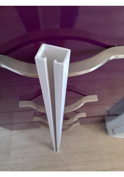 Akordeon Kapı Rayı 3x3cm, Beyaz Düz Renkli, 87cm