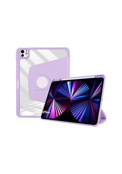 Apple Uyumlu iPad Pro 12.9 3./4./5./6. Nesil Kılıf Termik Kalem Bölmeli Dönebilen Standlı Kılıf 2018-2022