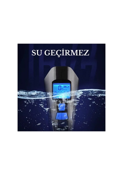 Şarjlı Bisiklet Lcd Hız Göstergesi Su Geçirmez Led Işık Km Ekran Kronometre Bisiklet Kornası Feneri Siyah - 796361556 Siyah