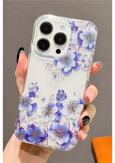 İphone 17 Air Uyumlu Kılıf Solmayan Imd Baskı Desenli, Şeffaf Tpu+pc Botanik Kapak
