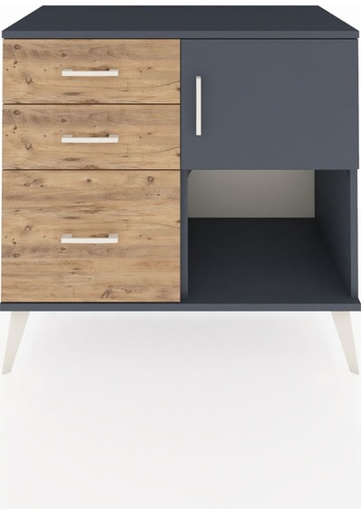 Hyperion Şifonyer Tek Raflı 3 Çekmeceli Tek Kapaklı 88x44x80 Antrasit-antrasit/çam Antrasit/çam Hyperion Şifonyer Tek Raflı 3 Çekmeceli Tek Kapaklı 88x44x80 Antrasit-antrasit/çam Antrasit/çam