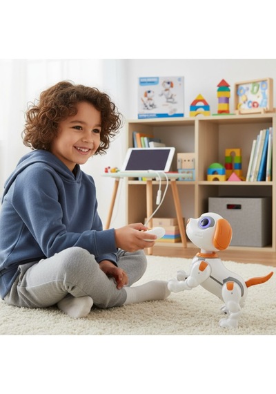 Programlanabilir Robot Köpek: Kumandalı 8 Fonksiyonlu Sesli Işıklı Hareketli Eğlence Arkadaşı