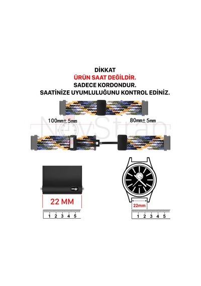 Novstrap Amazfit Gtr 3-gtr 3 Pro-gtr 2-gtr 2e-gtr 47mm Uyumlu Kordon 22mm Flexible Magnet Tokalı