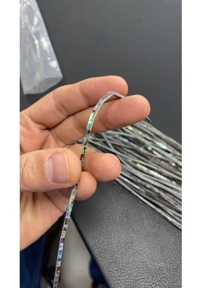 10 Adet-Filato Yeşil Sedef-20 Cm Boy-2 Mm En Ve Kalınlık