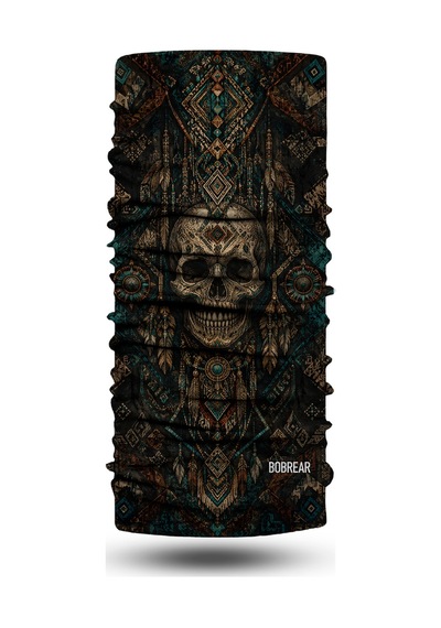 Bobrear Etnik Kuru Kafa Desenli Çok Amaçlı Buff Bandana Boyunluk Maske -
