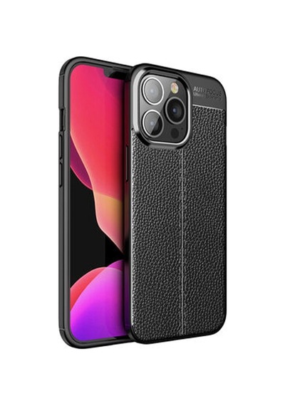 Microcase Apple Uyumlu iPhone 14 Pro Max Leather Tpu Silikon Kilif-Siyah 559428596