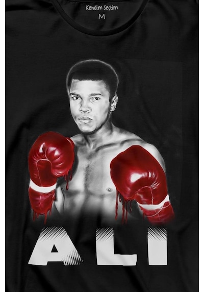 Muhammed Ali Boks Champion Boxing Uzun Kollu Tişört Baskılı T-shirt 001