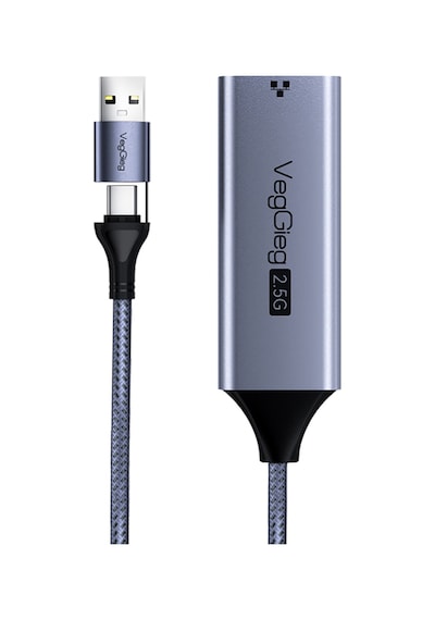 Veggieg Usb-a Ve Type-c 2.5g Gigabit Ethernet Dönüştürücü Adaptör