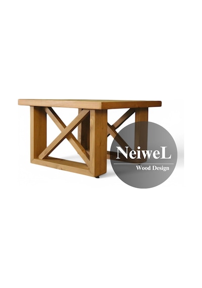 Neiwel Moza Doğal Ahşap Ofis Sehpa-60-60 Açık Ceviz