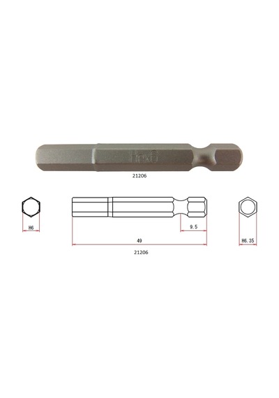 vessel 487284 Allen Bits Uç 6x50 MM