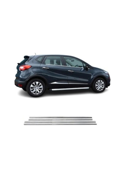 Renault Captur 2013-2018 Modeller Arası Krom Cam Çıtası 4 Parça Paslanmaz Çelik