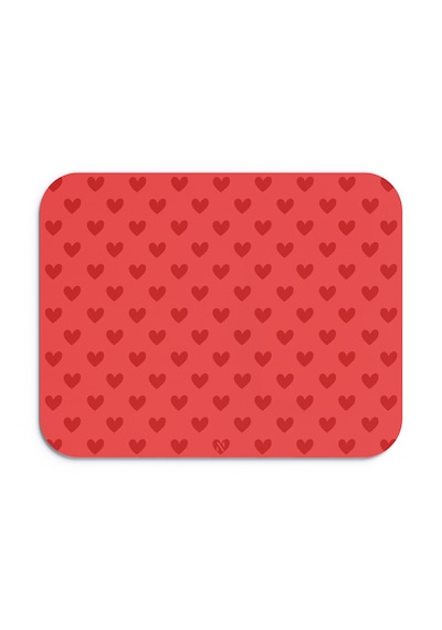 Kırmızı Renkli Kalpli Desenli Ergonomik Mouse Pad, Kaymaz Yüzey İle Ev Ve Ofis Kullanımı İçin İdeal