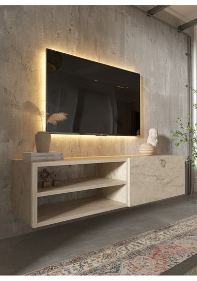Resital Tv Ünitesi S1246-8 Traverten Traverten