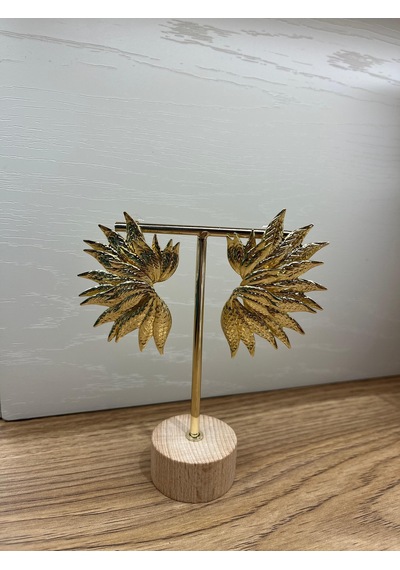 Gold Yaprak Küpe Çok Renkli