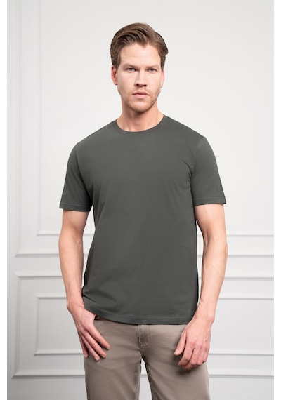 Erkek Haki Basic Bisiklet Yaka Dynamic Fit Pamuk T-shirt 25yc018004710 Haki Haki