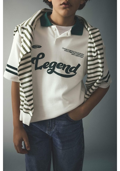 Defacto Oversize Ekru Erkek Çocuk Polo Yaka T-shirt G7474a8/er105 Ekru