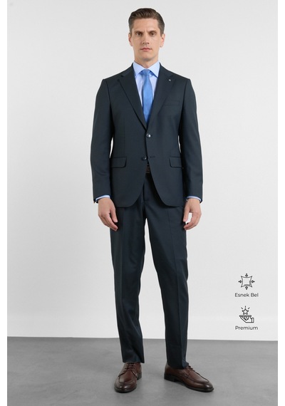 İmza Lacivert Mono Yaka Esnek Bel 6 Drop Comfort Fit Tam Astar Esnek Takım Elbise 1001260151
