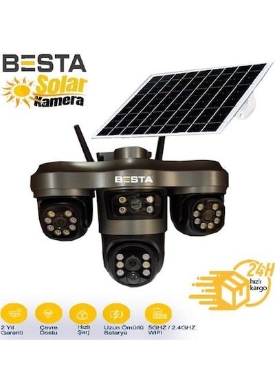 3+3+3 Mp Wifi Solar Kablosuz Güvenlik Kamerası Bs-2089