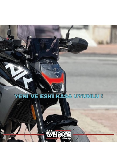Cfmoto Nk250 Far Sticker 2018-2025 Uyumlu Hazır Far Sticker Kit Kırmızı