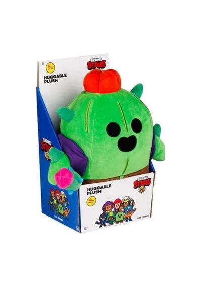 Brawl Stars Yumuşak Kadifemsi Peluş Figür - Spıke The Cactus - 30 Cm Renkli