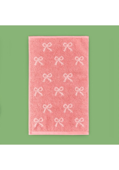Soft Ribbon El Havlusu - Ekru / Pembe - 30x50 Cm Çok Renkli