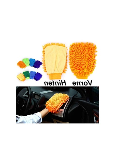 4 Set Su Geçirmez Mikrofiber Yıkama Eldiveni Açık Mavi - Pembe