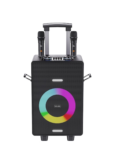 Ven-dens Vd-spk004 Premium 8 İnç Çift Mikrofonlu Ve Led Işıklı Taşınabilir Bluetooth Parti Hoparlörü