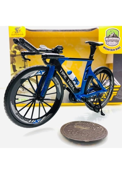 Mountain Bike Mavi 1 10 Ölçek Metal Model Oyuncak Bisiklet Y1