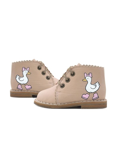 Rakerplus Tbons Özel Tasarım Handmade Hakiki Deri Pudra Kız Bebek Bot Pudra