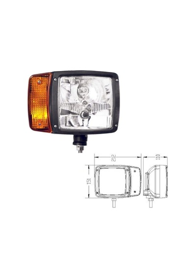 İş Makinası Ön Far Kablolu Sağ 12v - 206276-ykrh12v