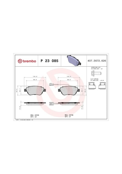 Fiat Fiorino On Fren Balatasi 1.4 2008-2024 Brembo P23085