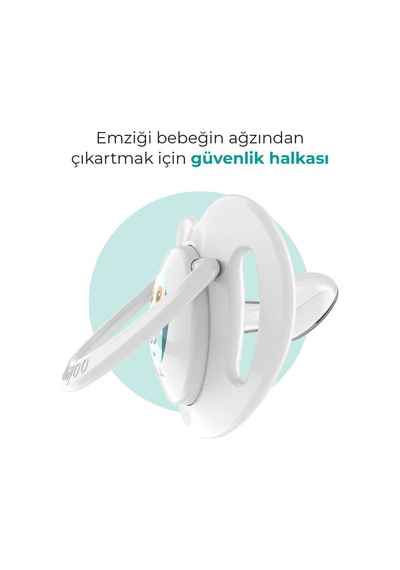 Mamajoo Ortodontik Damaklı Emzik, Beyaz Baykuş, 0+ Ay, Emzik Saklama Kutusu, 1 Adet
