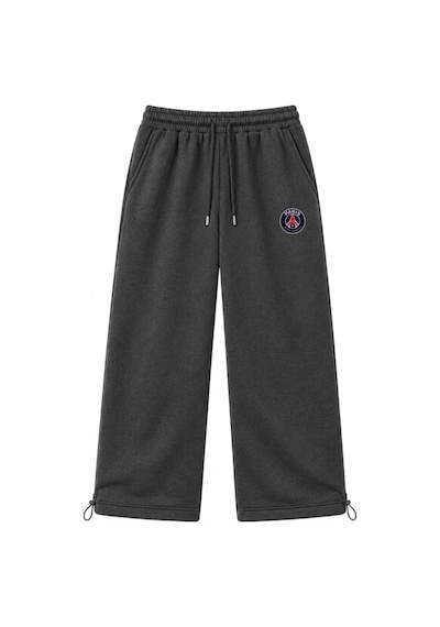 Zaee Paris Nakışlı Ayarlanabilir Baggy Eşofman Altı Füme