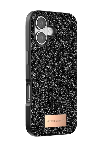 Onegif Apple İphone 17 Bright Simli Kapak - Siyah Kılıf