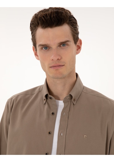 Pierre Cardin Erkek Vizon Gömlek Desenli 50316736-vr052 Vizon