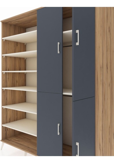 Kronos Gardrop 8 Raflı 4 Kapaklı 2 Askılı 176x59x221 Çam-antrasit/aytaşı Antrasit/aytaşı Kronos Gardrop 8 Raflı 4 Kapaklı 2 Askılı 176x59x221 Çam-antrasit/aytaşı Antrasit/aytaşı
