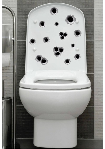 Kurşun Deliği Görünümlü Araç, Araba, Oto, Laptop, Banyo, Klozet, Cam Sticker 15x20 Cm